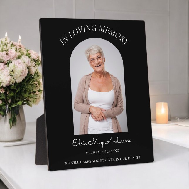 En souvenir affectueux simple plaque commémorative (add a photo of your loved one for a forever memory keepsake )