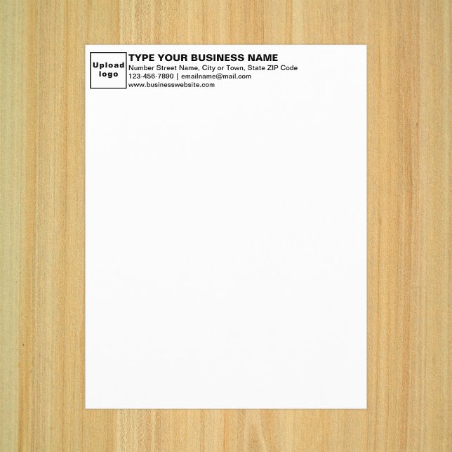 En-tête de la lettre d'affaires sur la feuille de  (Business letterhead on plain white paper sheet.)