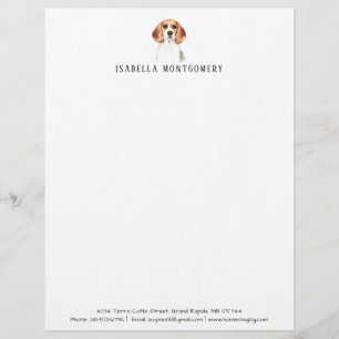 En-tête de la lettre de chien Beagle aquarelle
