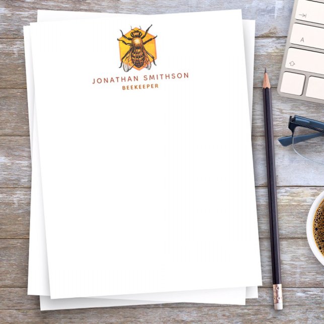 En-tête De Lettre Abeille de miel moderne et élégant Personnalisée (Créateur téléchargé)