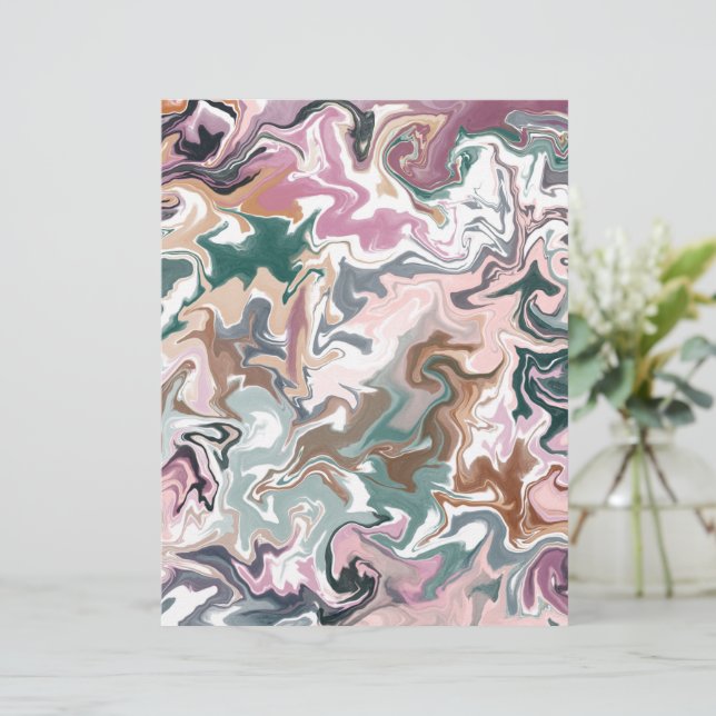 En-tête De Lettre Acrylique liquide vert et rose (Debout devant)