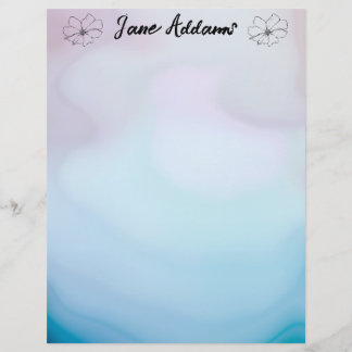 En-tête De Lettre Agate bleu et rose