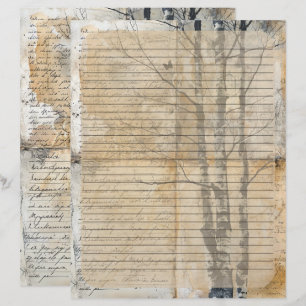 En-tête De Lettre Ancien manuscrit de Birch Tree