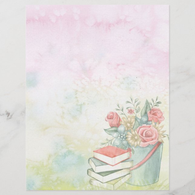 En-tête De Lettre Aquarelle et fleurs (Devant)