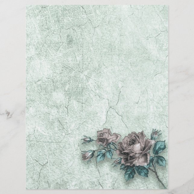 En-tête De Lettre Aquarelle et Rose (Devant)