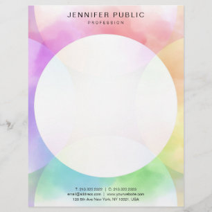 En-tête De Lettre Aquarelle Moderne Design simple Modèle élégant