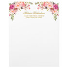 Aquarelle rose Blush Floral Or Personnalisé