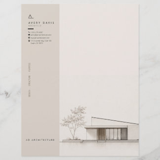 En-tête De Lettre Architecte Japandi Moderne