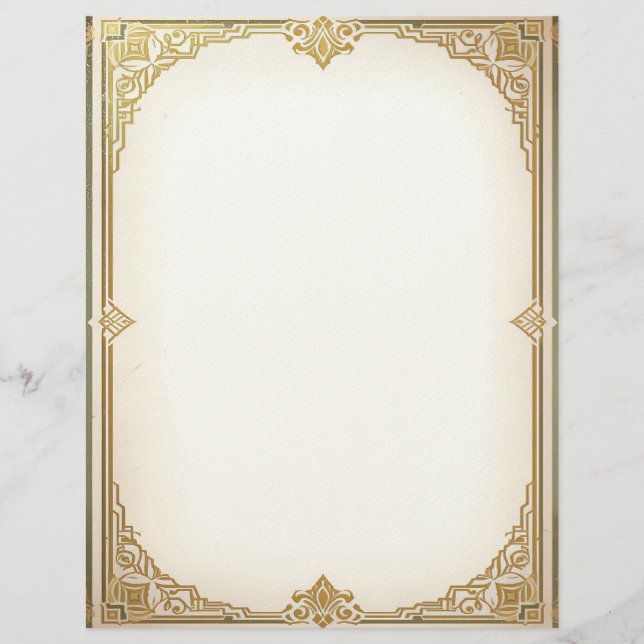 En-tête De Lettre Art Deco Style Frame Stationery Paper (Devant)