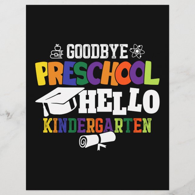 En-tête De Lettre Au revoir préscolaire Bonjour maternelle PréK (Devant)