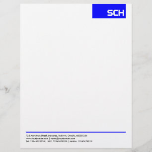 En-tête De Lettre Avec Motif Balise supérieure - Bleu