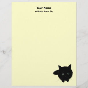 En-tête De Lettre Avec Motif Chat noir