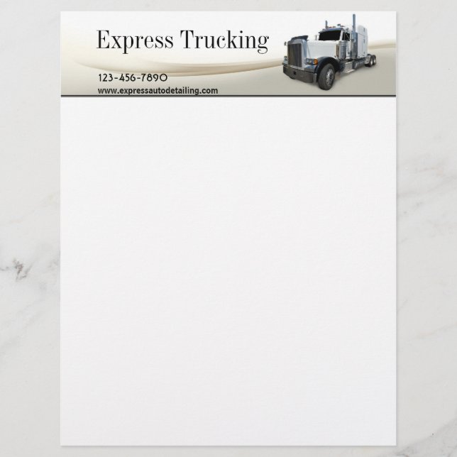 En-tête De Lettre Avec Motif Compagnie de camionnage (Devant)