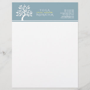 En-tête De Lettre Avec Motif Elégant arbre classique YOGA Studio Massage Thérap
