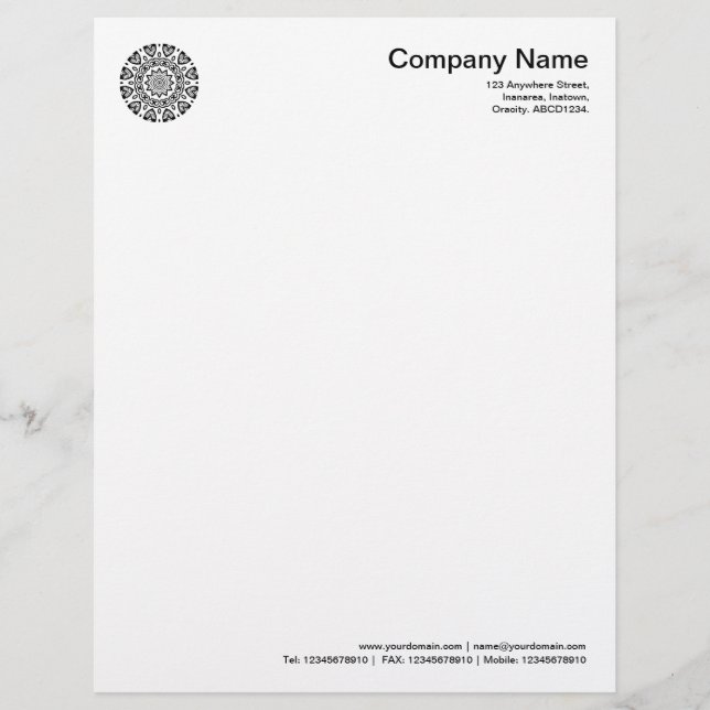 En-tête De Lettre Avec Motif Géométrie organique 013 (Devant)