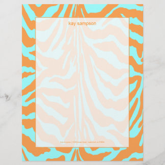 En-tête De Lettre Avec Motif Impression zèbre, couleurs rétro