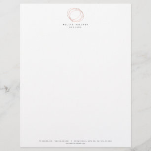 En-tête De Lettre Avec Motif Logo de gravure minimaliste du concepteur en or Ro