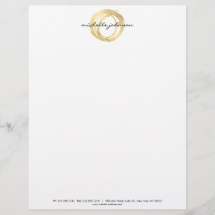 En-tête De Lettre Avec Motif Logo Luxe Faux Gold Peint Cercle Designer