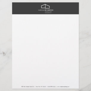 En-tête De Lettre Avec Motif Logo Moderne II Construction, Réaltor Dk Grey