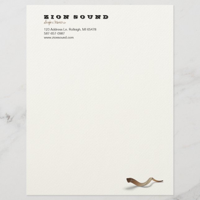 En-tête De Lettre Avec Motif Long Shofar - naturel (Devant)