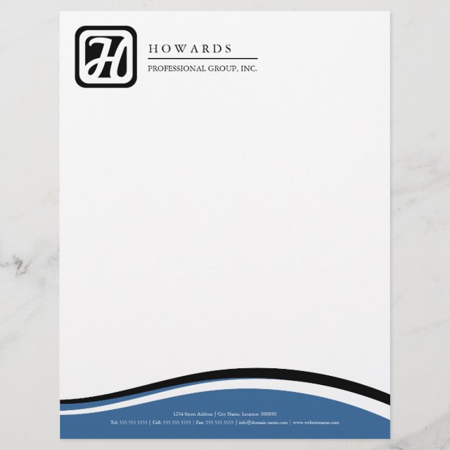 En-tête De Lettre Avec Motif Monogramme professionnel (Devant)