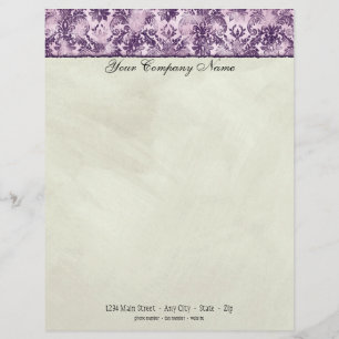 En-tête De Lettre Avec Motif Papeterie de lilas de Fleur di Lys Damask