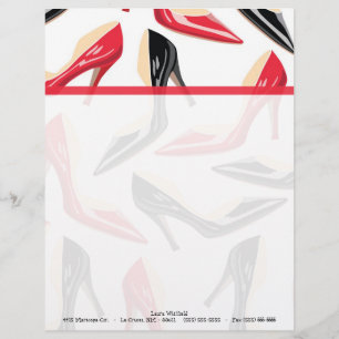 En-tête De Lettre Avec Motif Papeterie d'en-tête de lettre de talons hauts des