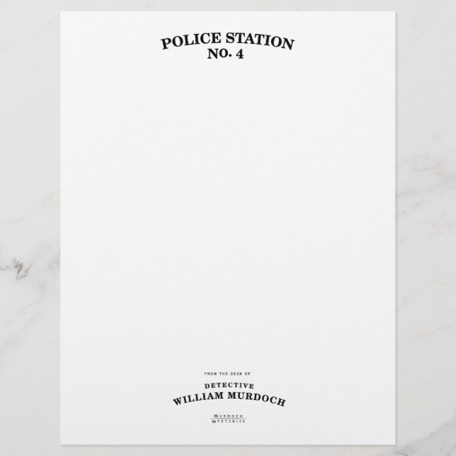 En-tête De Lettre Avec Motif Papeterie révélatrice de Murdoch (Devant)
