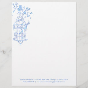 En-tête De Lettre Avec Motif Papier à lettres inséparable bleu aqua