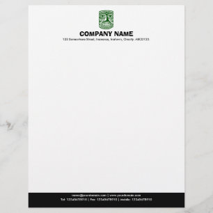 En-tête De Lettre Avec Motif Pied de page couleur (Tiki) - Dk Green et Black
