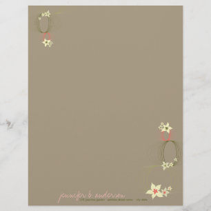 En-tête De Lettre Avec Motif Plumeria rose Frangipani Fleurs chic Ikebana Zen