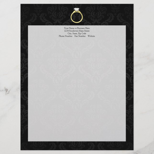 En-tête De Lettre Avec Motif Ring Solitaire (Devant)