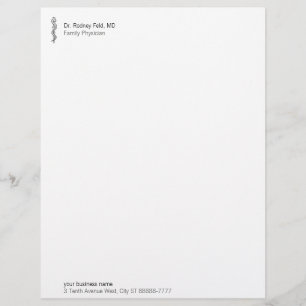 En-tête De Lettre Avec Motif Rod d'Asclepius [symbole médical]