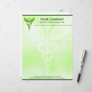 En-tête De Lettre Avec Motif Symbole Médicale de la médecine alternative Green 