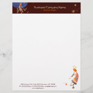 En-tête De Lettre Avec Motif Whimsical Rustic Kokopelli Business