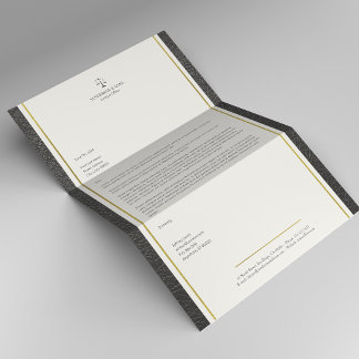 En-tête De Lettre Avocat à la loi simili cuir rayures or élégant