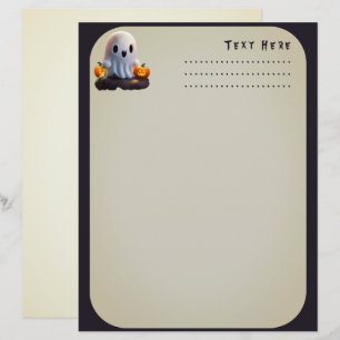 En-tête De Lettre Baby Ghost Déplaisant mignon caractère Halloween