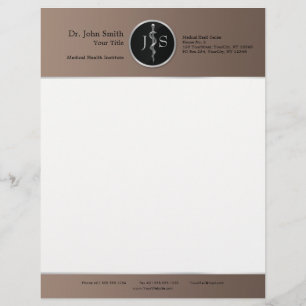 En-tête De Lettre Barre d'Asclepius Noble Classy Médicale Argent