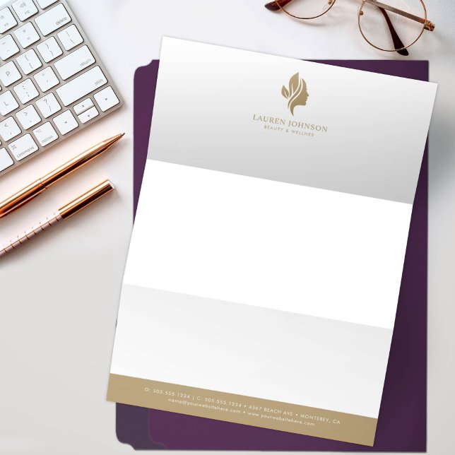 En-tête De Lettre Beauté Wellness Votre Logo Ici (Créateur téléchargé)