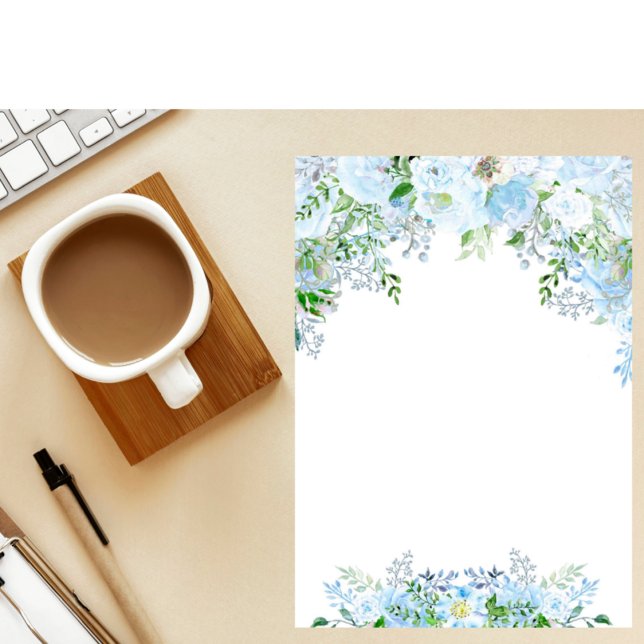 En-tête De Lettre Belle fleur bleue (Créateur téléchargé)