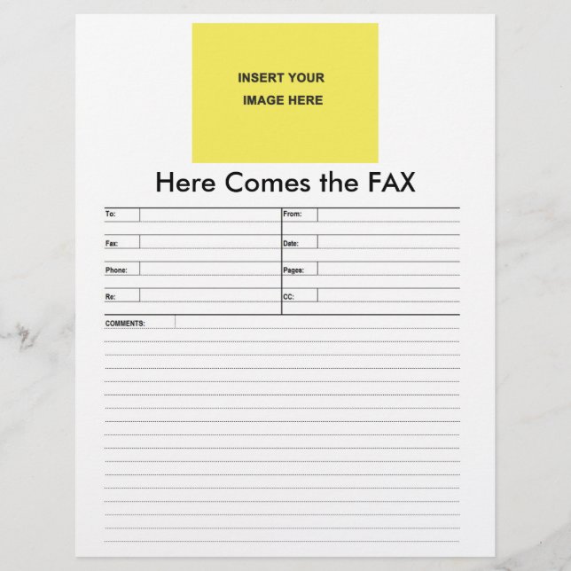 En-tête De Lettre Blanc de forme de fax (Devant)
