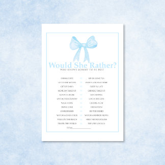 En-tête De Lettre Blue Baby Shower Would She Rather Game – Printable