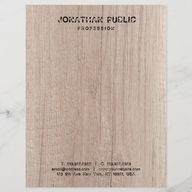 En-tête De Lettre Bois Planche Modèle Texte désorienté (Devant)