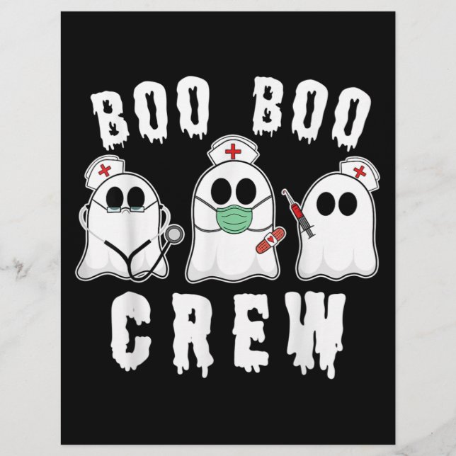 En-tête De Lettre Boo Boo Crew Funny Nurse Ghost Costume Halloween (Devant)