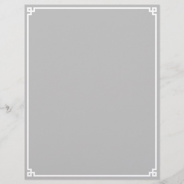 En-tête De Lettre Bordure de clé gris argenté et blanc (Devant)