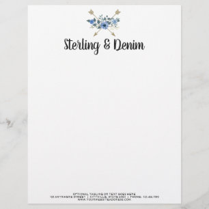 En-tête De Lettre Boutique Bohème Aquarelle Flore Arrows