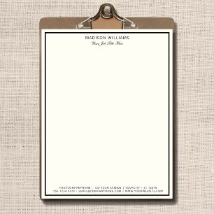 En-tête De Lettre Boutique minimaliste moderne Black Border de luxe