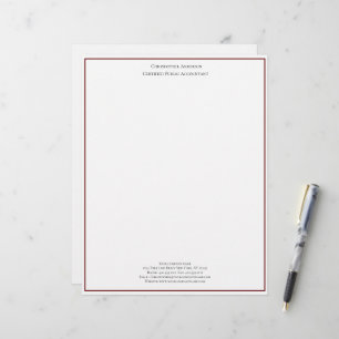 En-tête De Lettre Boutique professionnelle Burgundy White Personnali