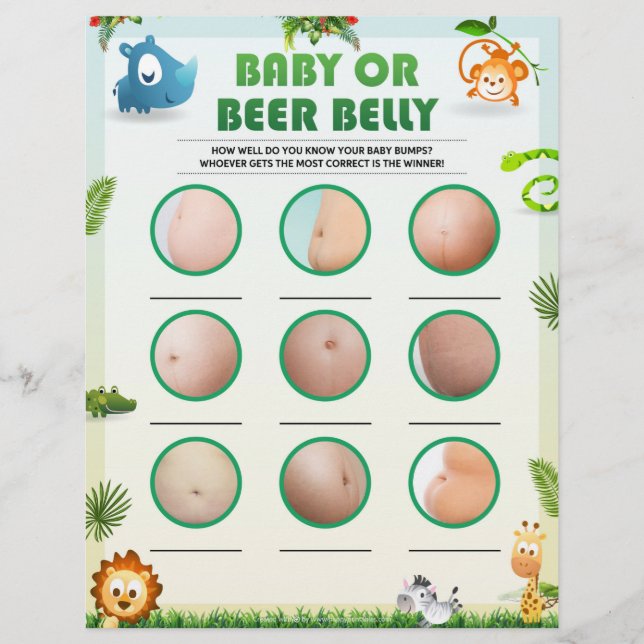 En-tête De Lettre Bump Bébé Ou Ventre De Bière [Thème Animal] (Devant)