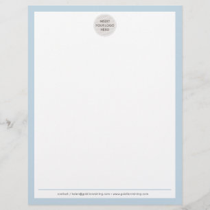 En-tête De Lettre BUSINESS LOGO moderne simple bordure bleu pâle